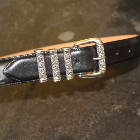 Brighton, Black Leather Belt with Silver Buckle NWOT main image 8